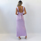 Damen Figurbetontes Maxi-Kleid mit elegantem Schlitz und Raffungen R&B