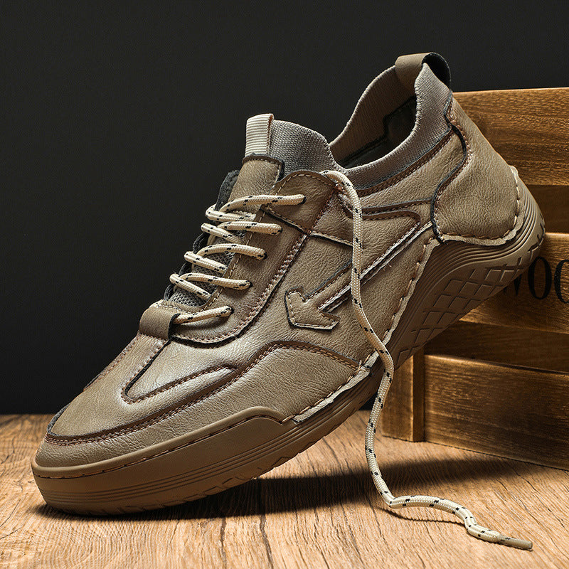Herren Sportliche Leder Sneakers mit atmungsaktiver Sohle R&B
