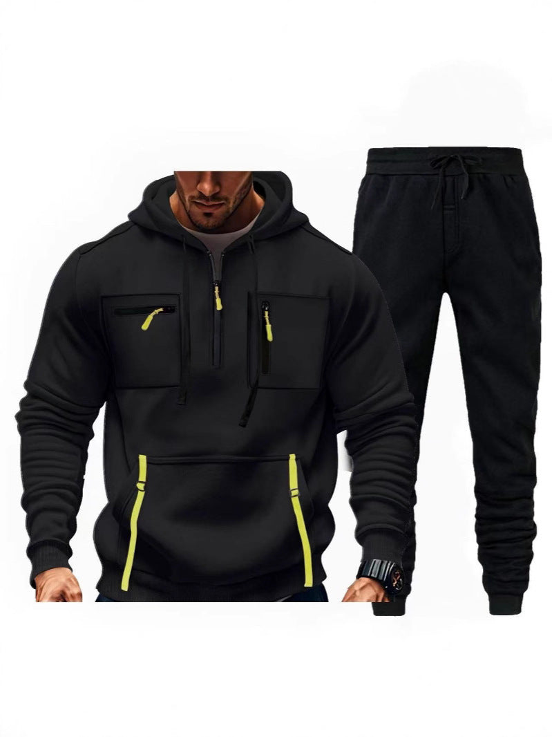 Herren multifunktionaler Kapuzenpullover und Jogginghose Kombination R&B
