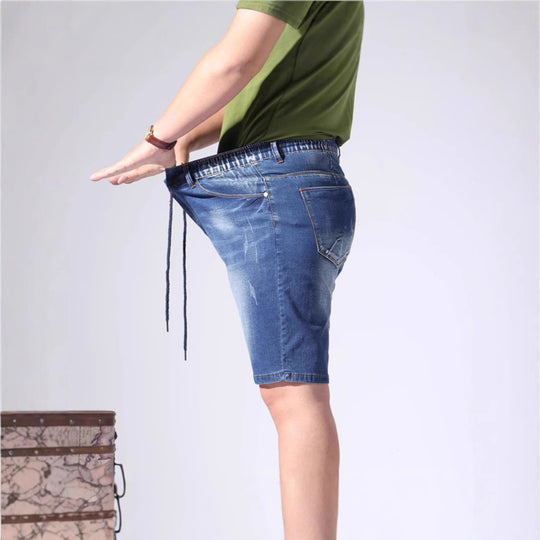Herren Denim-Shorts mit elastischem Bund und lässigem Schnitt R&B