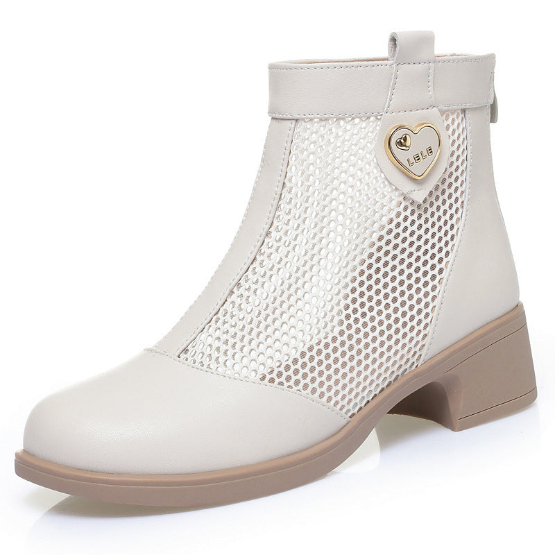 Damen Trendige Stiefeletten mit raffiniertem Netzdesign und flexiblem Blockabsatz R&B