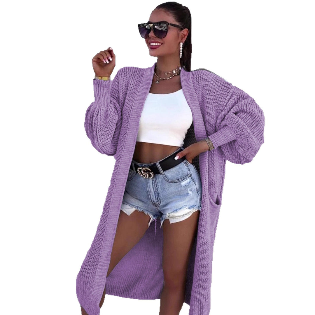 Damen Strickmantel mit weitem Schnitt und tiefen Taschen R&B