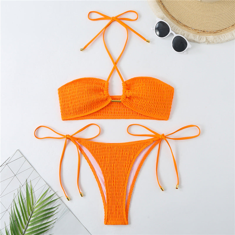 Damen Bandeau-Bikini mit modischem Rüschen-Design und innovativer Schnittführung R&B