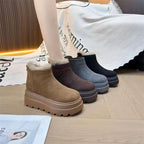 Damen modische Ankle-Boots mit flauschigem Innenfutter und rutschfester Sohle R&B