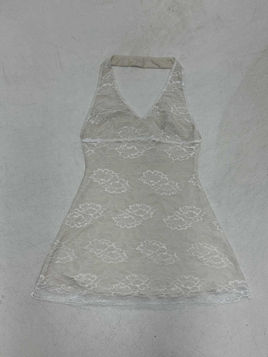 Damen Spitze-Kleid im femininen Design mit elegantem V-Ausschnitt und hochwertigem Futter R&B
