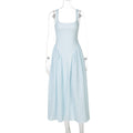 Damen Sommerliches Maxikleid mit Karo-Design und seitlichen Raffungselementen R&B