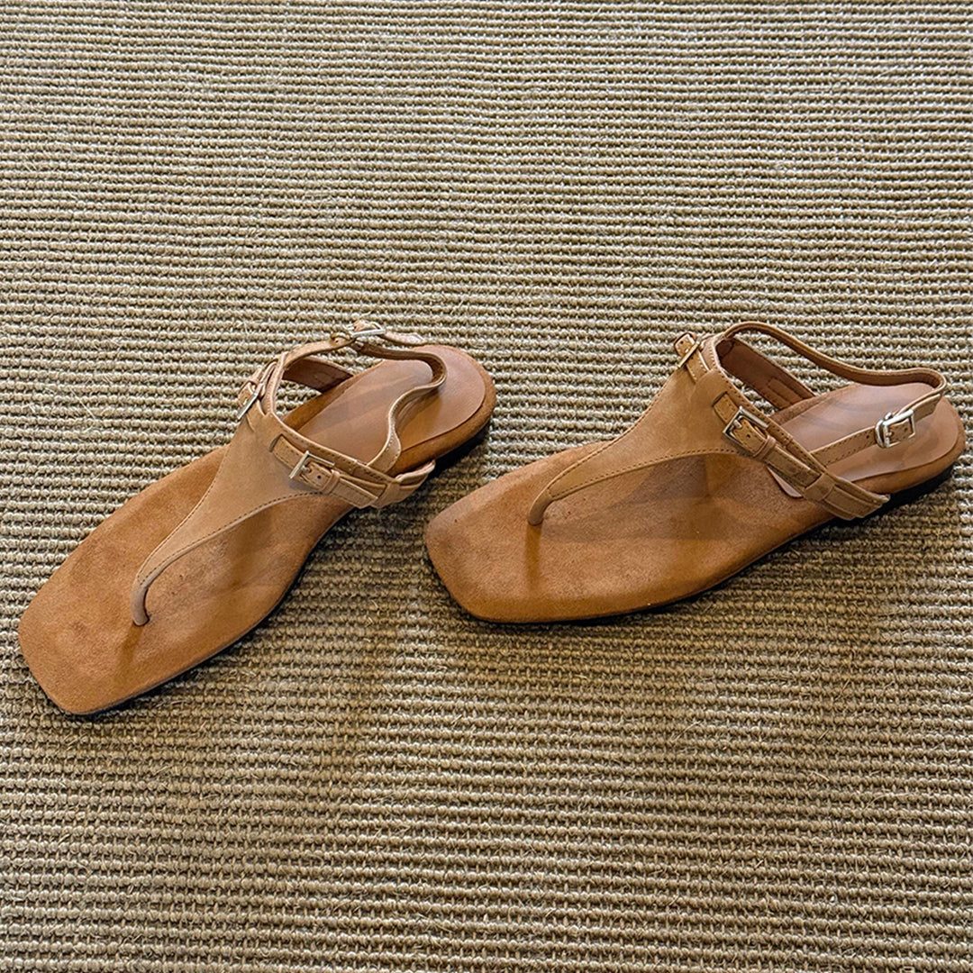 Damen Zehentrenner Sandalen mit komfortablem Fußbett und verstellbarem Riemchen R&B
