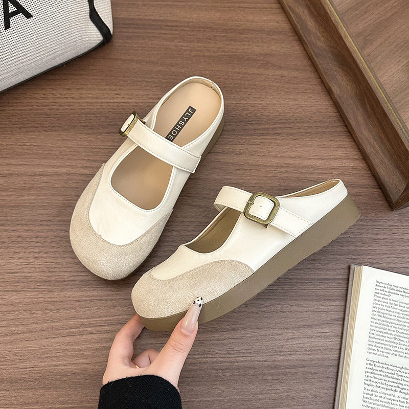 Damen Mules mit modischem Riemchen und komfortablem Fußbett EB