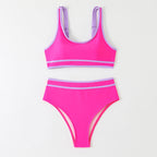 Damen Hochgeschnittener Sport-Bikini mit modischen Details R&B