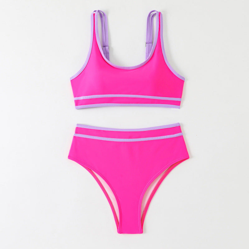Damen Hochgeschnittener Sport-Bikini mit modischen Details R&B