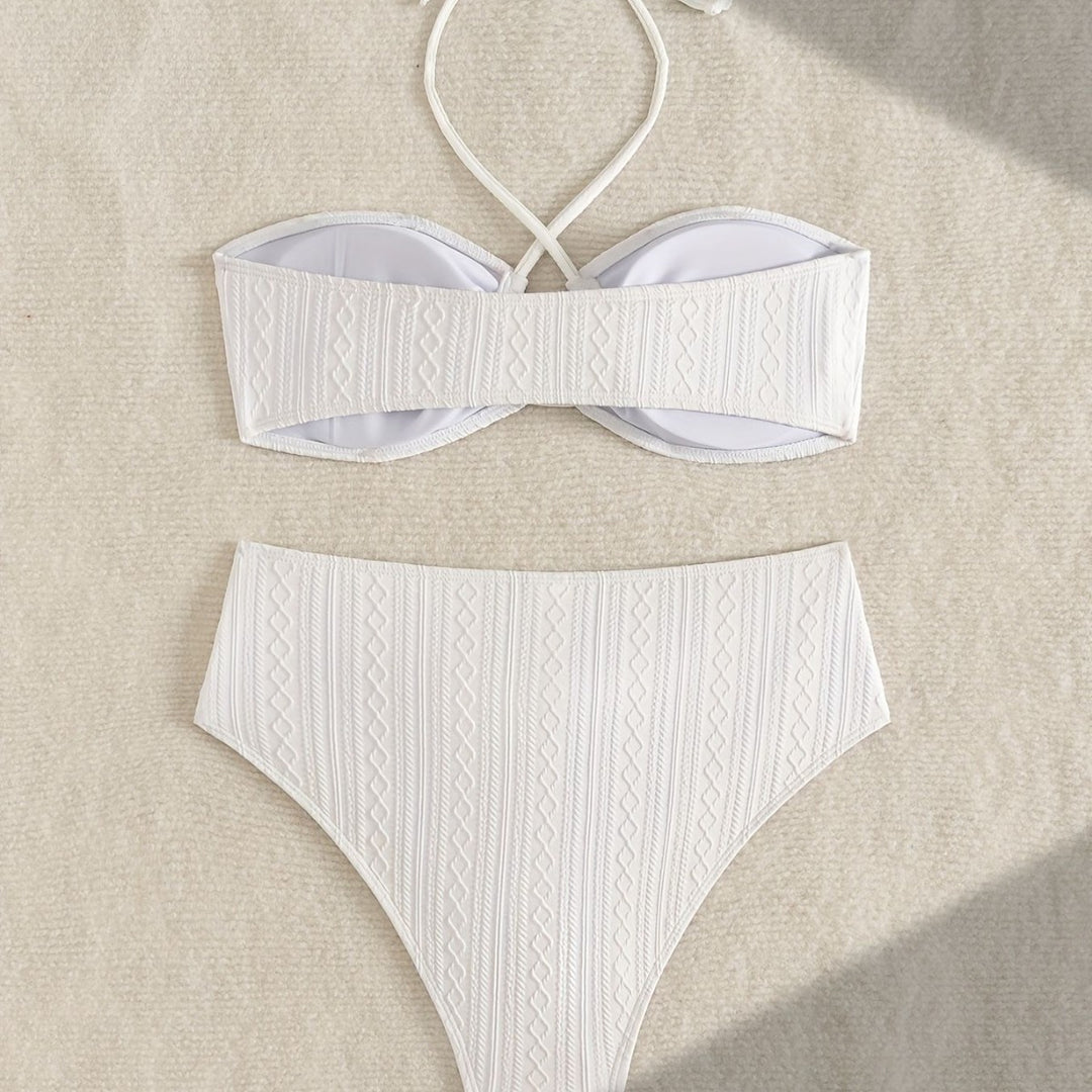 Damen Zweiteiler Bikinis mit Hochgeschnittenem Bund R&B