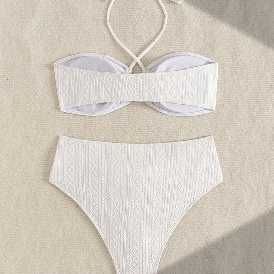 Damen Zweiteiler Bikinis mit Hochgeschnittenem Bund R&B