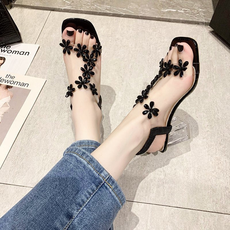 Damen Blumendekorierte Sandalen