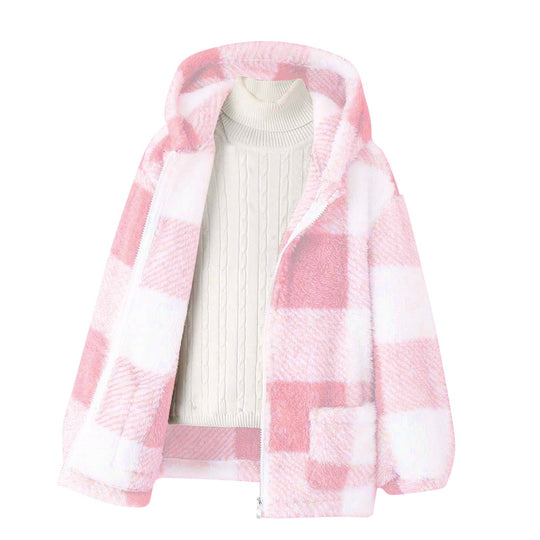 Damen Fleecejacke mit kariertem Muster und praktischen Taschen R&B