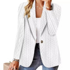 Damen Elegante Strickblazerjacke mit Kabelmuster R&B