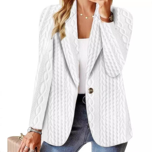 Damen Elegante Strickblazerjacke mit Kabelmuster R&B