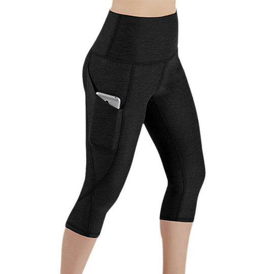 Damen Sportliche Capri-Leggings mit Seitentaschen und hohem Bund R&B