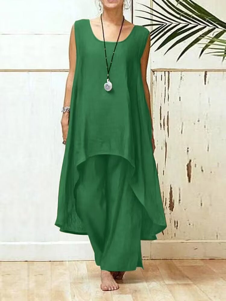 Damen Fließendes Tunika Maxi Overall R&B