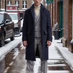 Herren eleganter Wool Peacoat R&B
