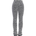 Damen hochtaillierte Streifenhose mit weichem Material und bequemem Schnitt R&B