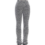Damen hochtaillierte Streifenhose mit weichem Material und bequemem Schnitt R&B