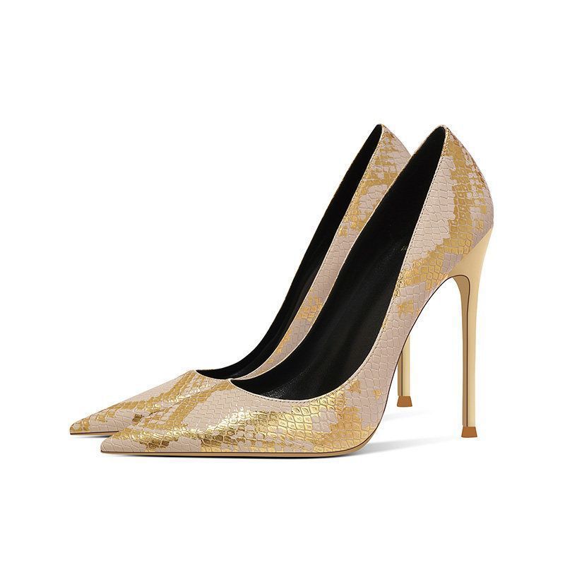 Damen spitzen Stiletto-Pumps mit Schlangenleder-Design R&B