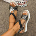 Damen Wedge-Sandalen mit modischem Riemchen-Design und dekorativem Schmuck-Detail R&B
