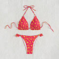 Damen Triangel-Bikini mit verstellbaren Trägern und Rüschendetails R&B