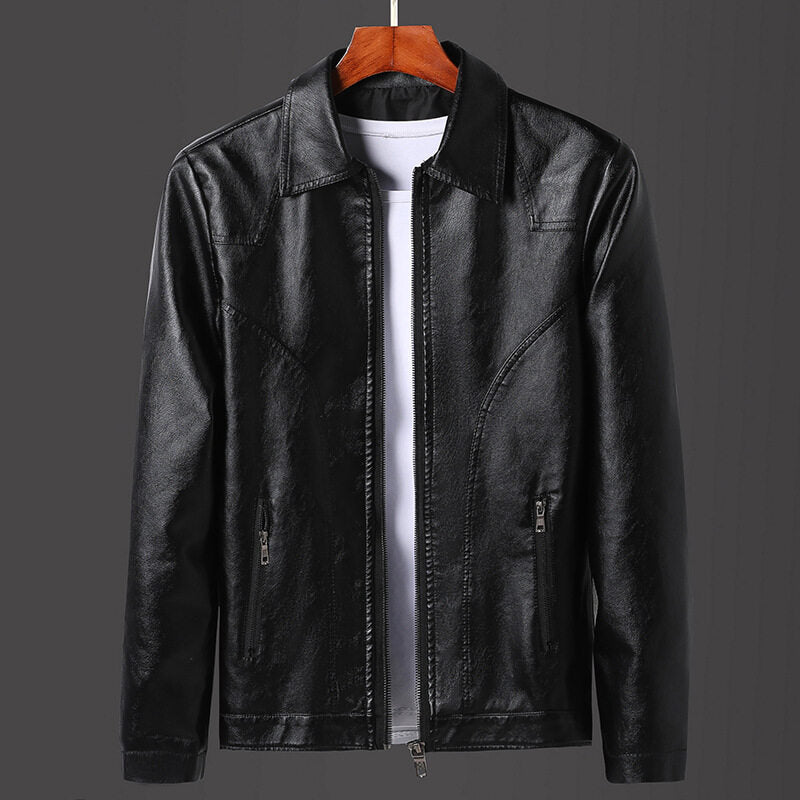 Herren lässige Kunstlederjacke R&B