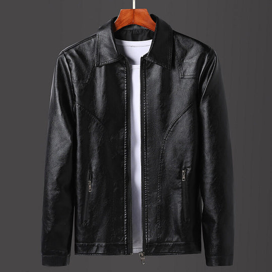 Herren lässige Kunstlederjacke R&B