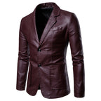 Herren elegante Kunstlederjacke mit modernem Schnitt und praktischen Taschen R&B