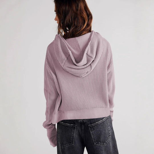 Damen Sportliche Kapuzenjacke aus strukturiertem Material R&B