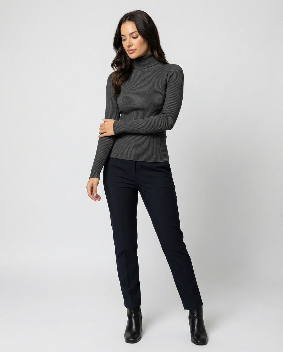 Damen Langarmshirt Slim Fit Stehkragen Amerikanischer Stil Herbst Oberteil