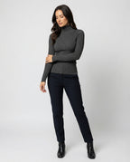 Damen Langarmshirt Slim Fit Stehkragen Amerikanischer Stil Herbst Oberteil
