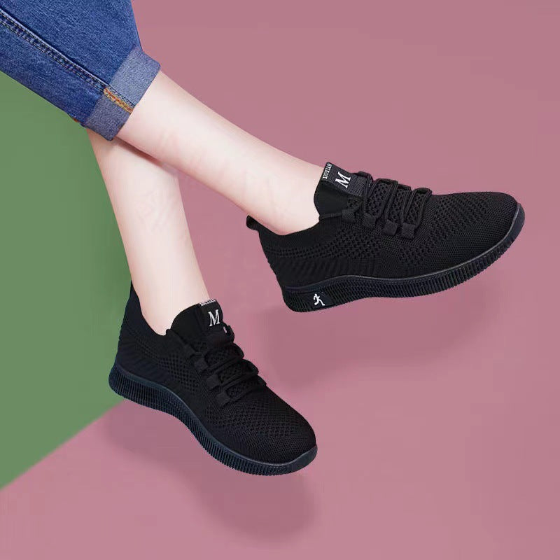 Damen Sportliche Sneaker mit atmungsaktiver Mesh-Oberfläche und elastischem Design R&B
