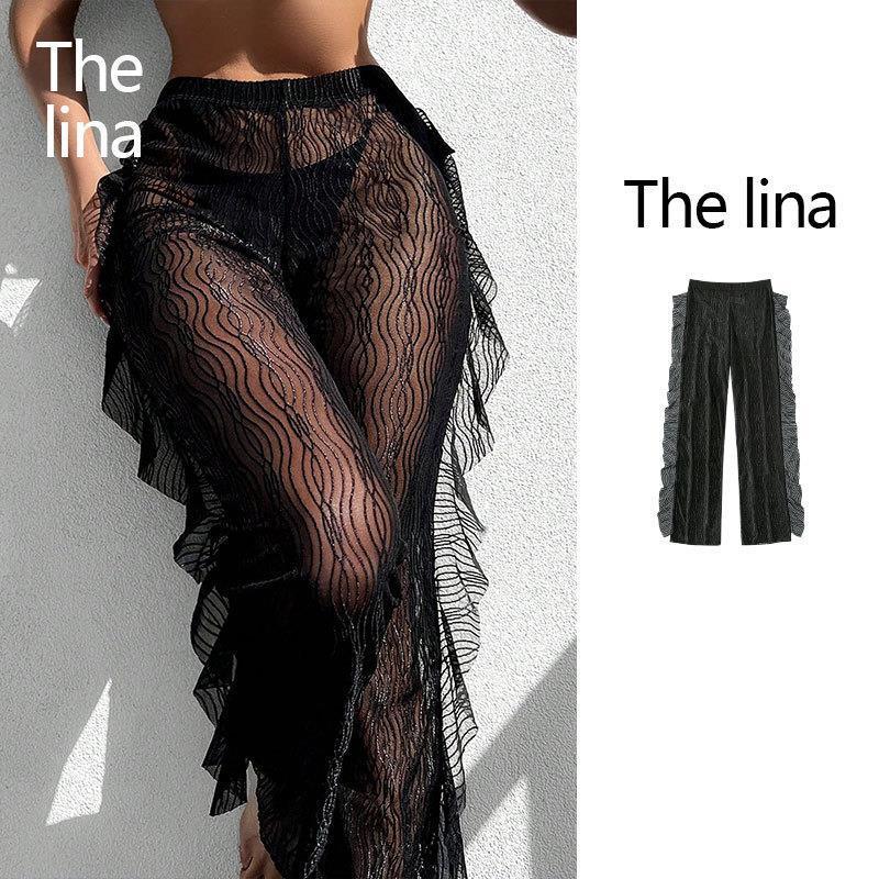 Damen Transparente Rüschenschlupfhose R&B
