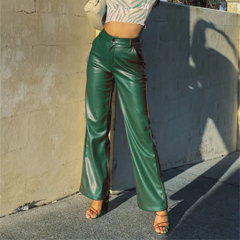 Damen Hochwertige Kunstleder-Hosen R&B