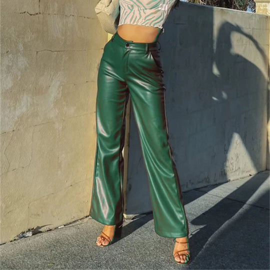 Damen Hochwertige Kunstleder-Hosen R&B
