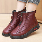 Damen Modische Stiefeletten mit doppeltem Reißverschluss und rutschfester Sohle R&B