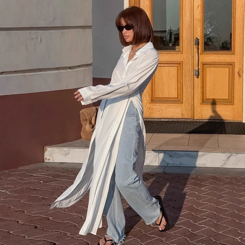 Damen Oversized Hemdbluse mit einzigartiger Taillierung R&B