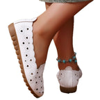 Damen Bequeme Slip-On Ballerinas mit floralem Cut-Out-Design R&B
