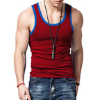 Herren nan eng anliegendes Sport-Top aus elastischem Baumwollmix mit kontrastierter Einfassung R&B