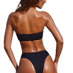 Damen Bandeau-Bikini mit edlem Ringdetail R&B