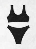 Damen Bikini-Set mit strukturiertem Oberteil und hoch geschnittenem Slip R&B