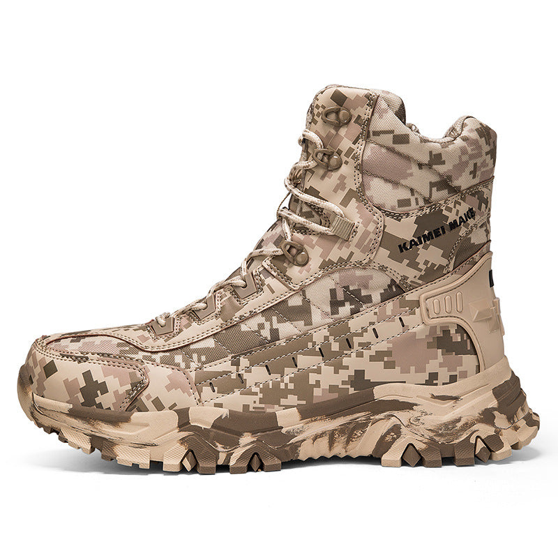 Herren Tactical Wanderstiefel mit hohem Knöchelschutz und rutschfester Sohle R&B