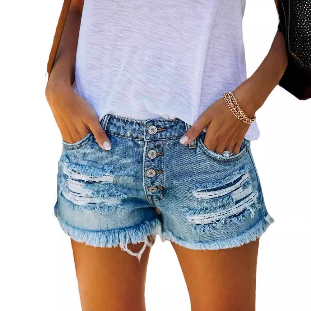 Damen Shorts im Destroyed-Design R&B