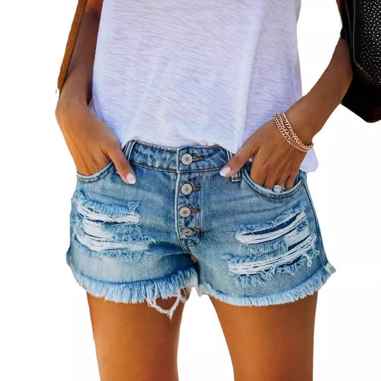 Damen Shorts im Destroyed-Design R&B