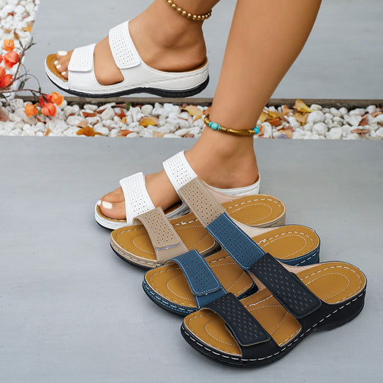 Damen Bequeme Schlappen mit verstellbaren Riemen und atmungsaktivem Obermaterial R&B