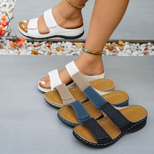 Damen Bequeme Schlappen mit verstellbaren Riemen und atmungsaktivem Obermaterial R&B