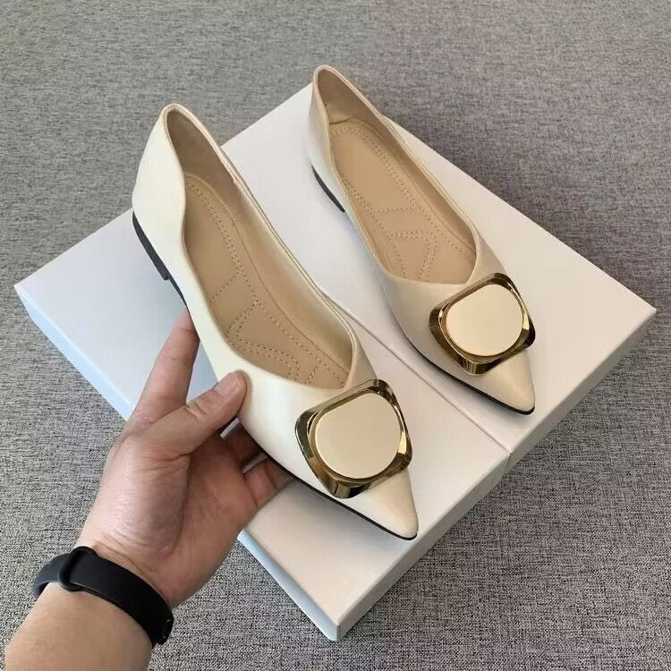 Damen elegante Ballerinas mit modischem Schmuckdetail und komfortablem Fußbett R&B